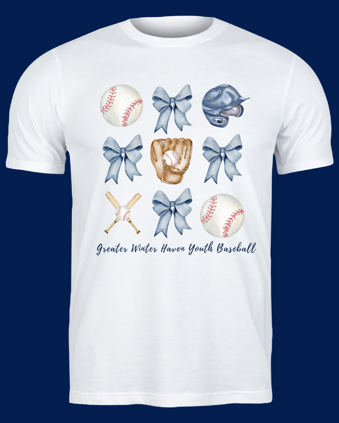 Bows and Baseball (Blue)